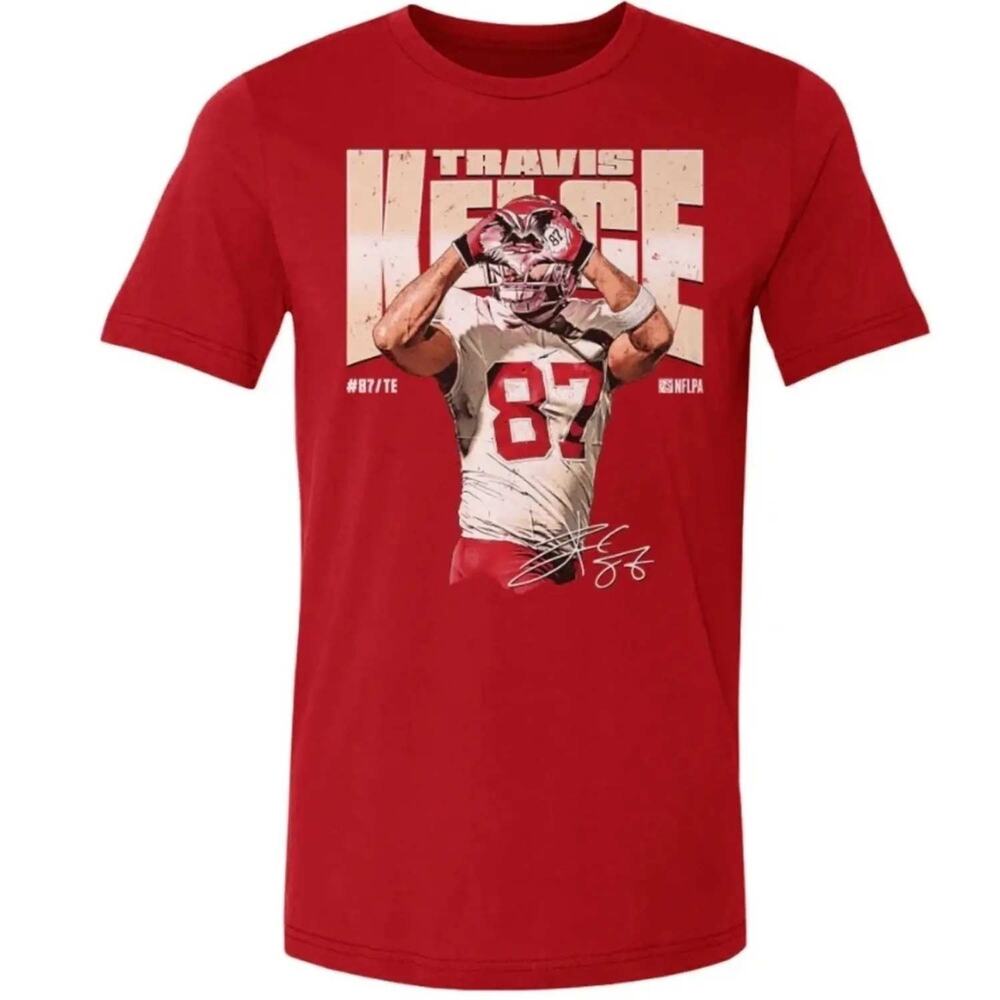 Travis Kelce 87 Kansas‎ City Chiefs NFL Football Graphic T Shirt Mens Red Small